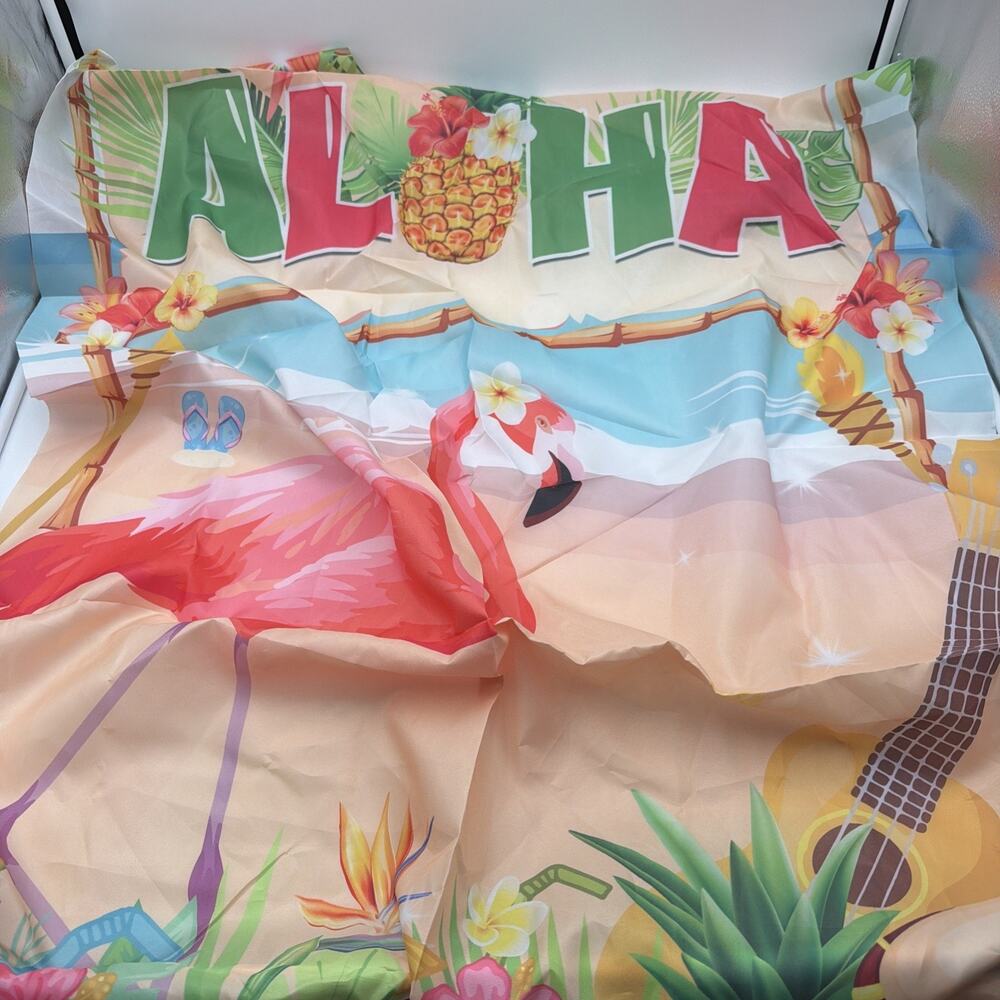 Aloha Door Banner Hawaiian Luau Party Banner Tropical Flamingo Photo Props Aloha